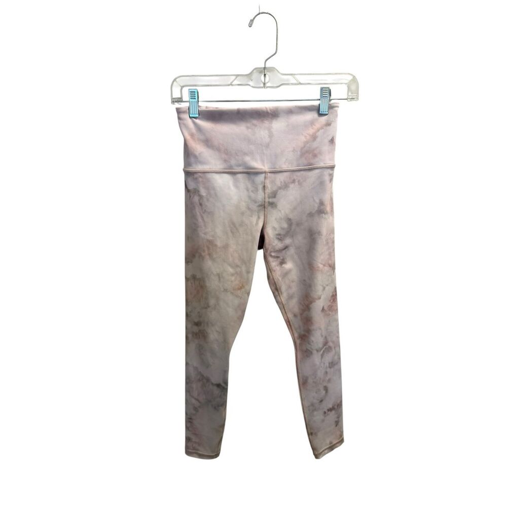 Athleta XS Elation snow dye 7/8 tight pink tie dye